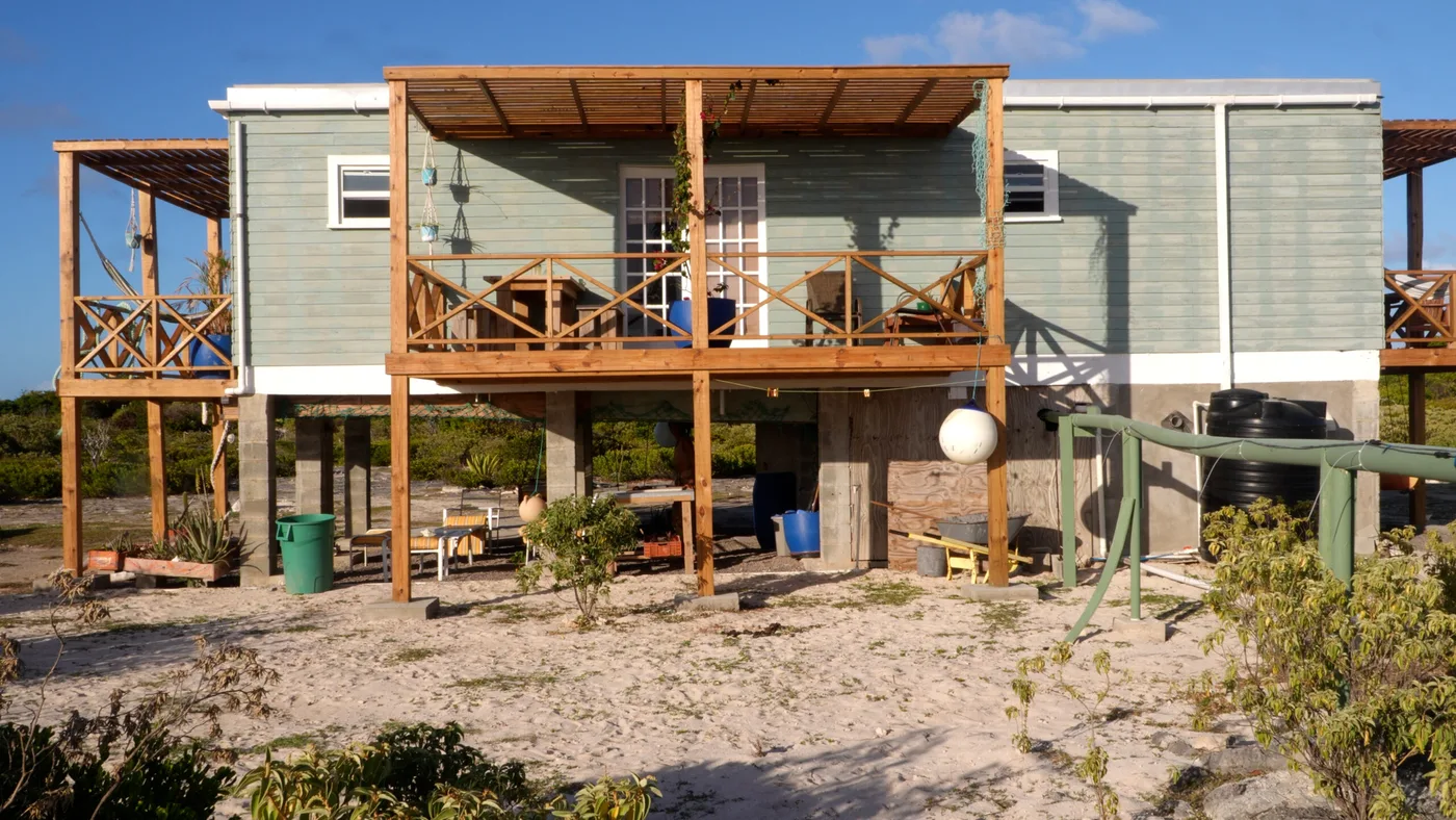 Frangipani Eco Lodge beach house on the Atlantic coast of Barbuda