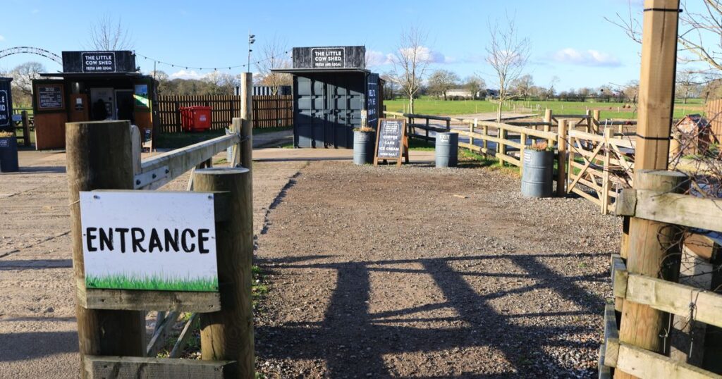 A farm shop entrance in the English countryside